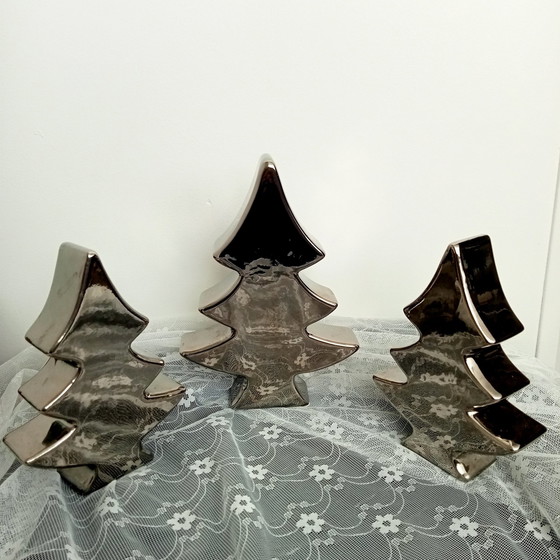 Image 1 of Dekorative Weihnachtsbäume Keramik Lack