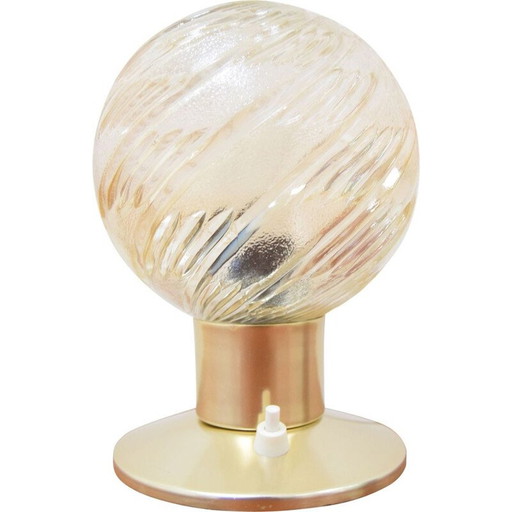 Vintage-Lampe aus Glas und Messing, Tschechoslowakei 1970