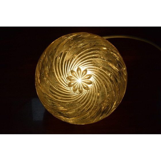 Image 1 of Vintage-Lampe aus Glas und Messing, Tschechoslowakei 1970