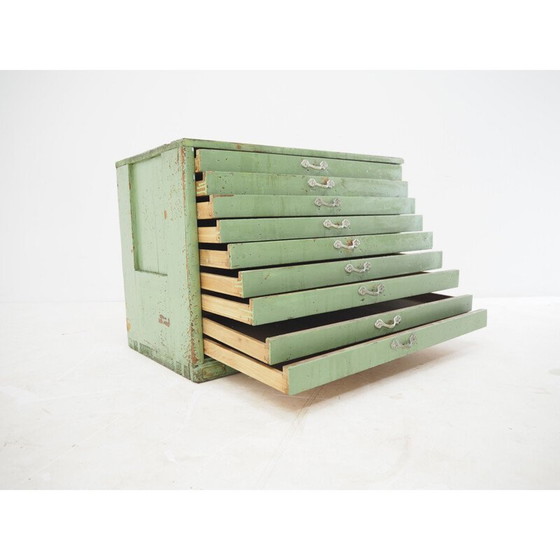 Image 1 of Industrielle Kommode aus grünem Holz