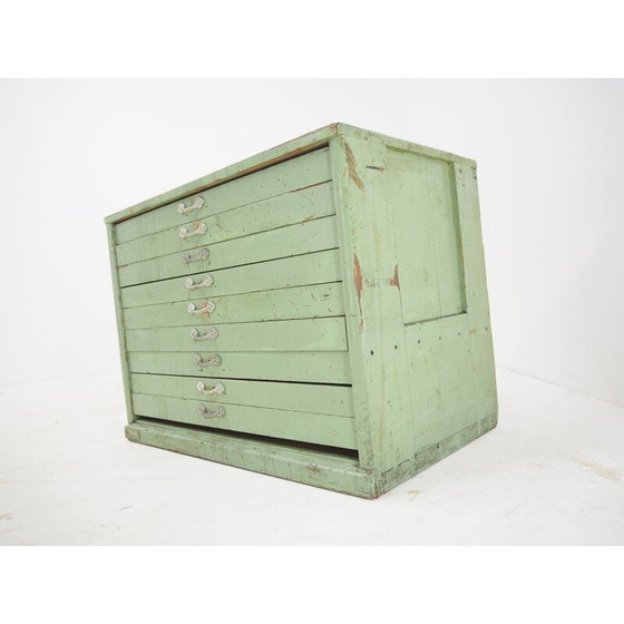 Image 1 of Industrielle Kommode aus grünem Holz
