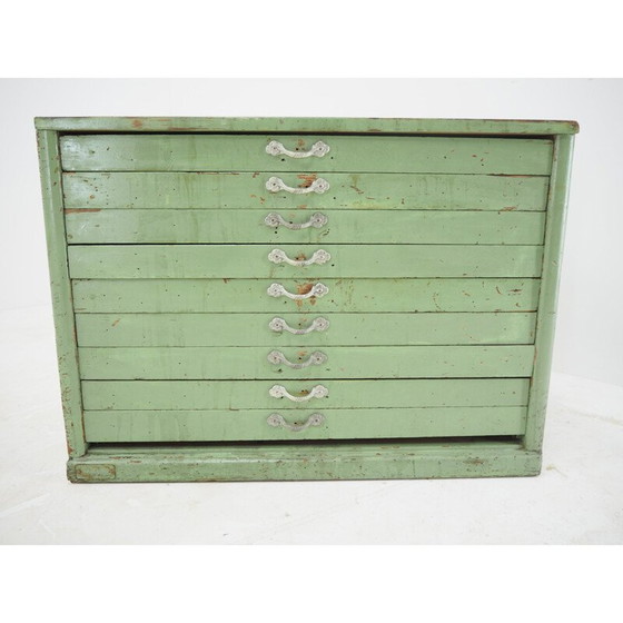 Image 1 of Industrielle Kommode aus grünem Holz
