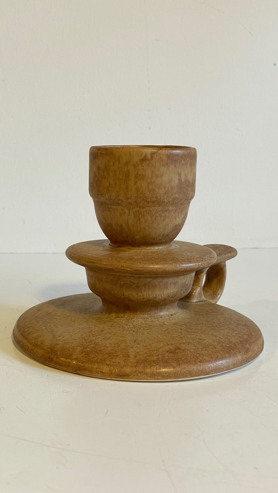 Image 1 of Handgeometrischer Kerzenhalter aus Vintage-Sandstein Frankreich