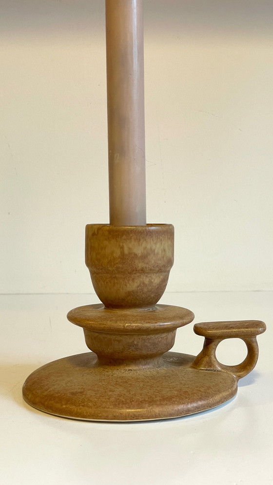 Image 1 of Handgeometrischer Kerzenhalter aus Vintage-Sandstein Frankreich