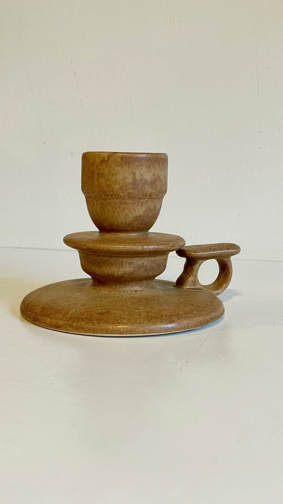 Image 1 of Handgeometrischer Kerzenhalter aus Vintage-Sandstein Frankreich