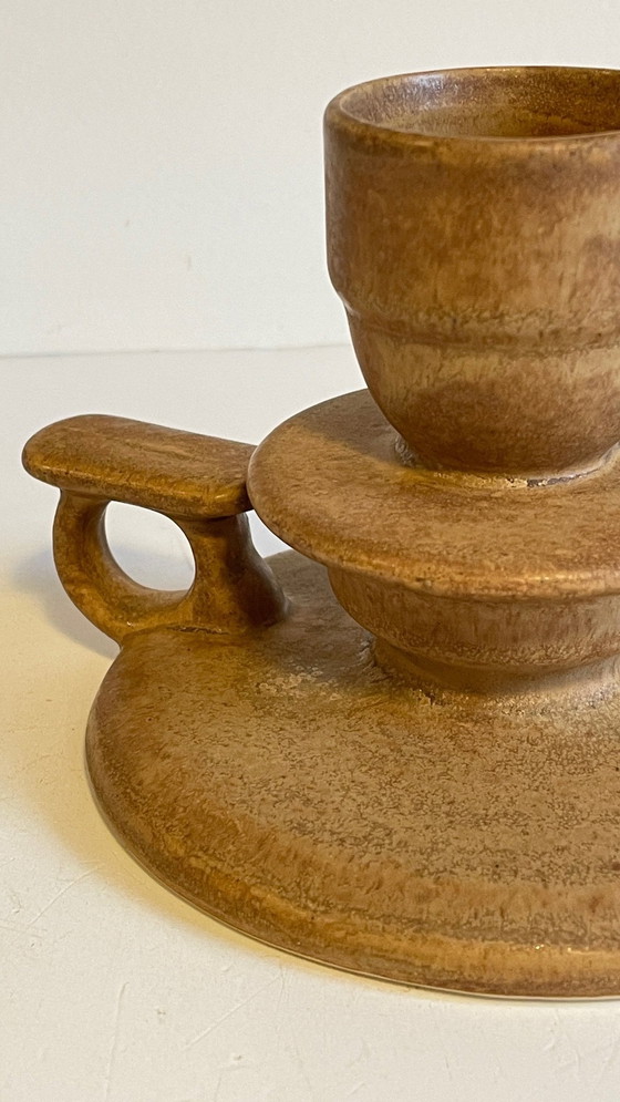 Image 1 of Handgeometrischer Kerzenhalter aus Vintage-Sandstein Frankreich