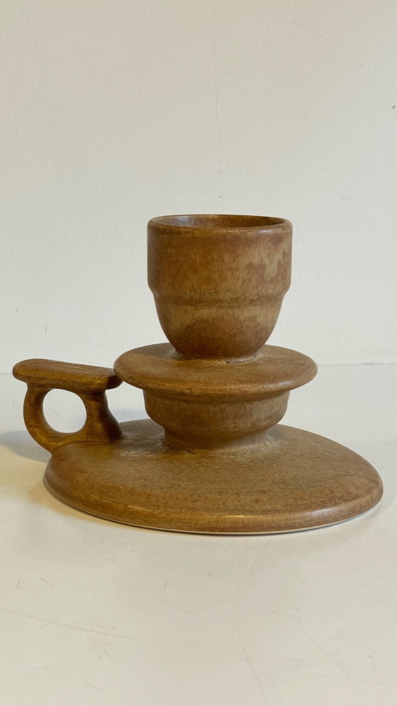 Image 1 of Handgeometrischer Kerzenhalter aus Vintage-Sandstein Frankreich