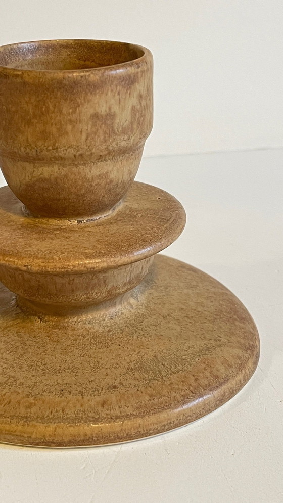 Image 1 of Handgeometrischer Kerzenhalter aus Vintage-Sandstein Frankreich