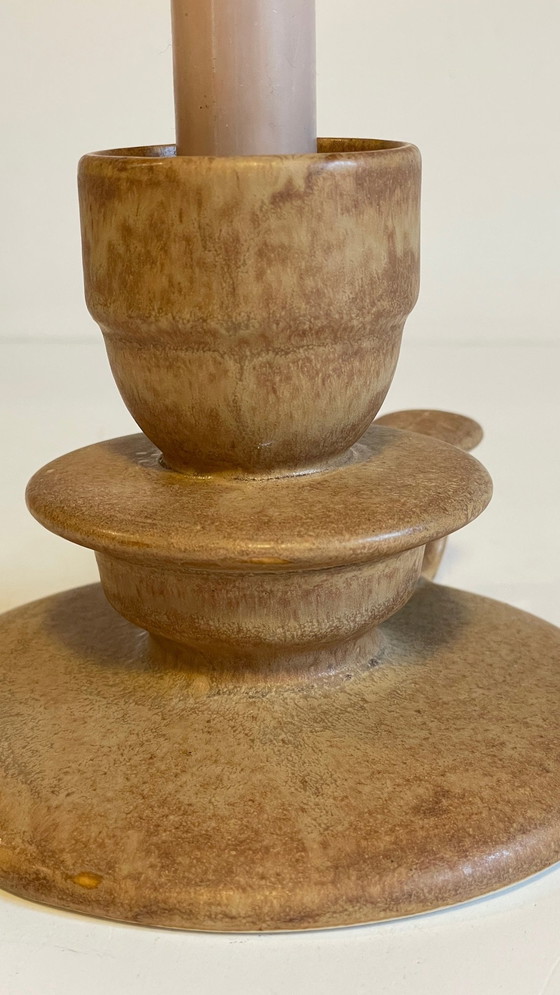 Image 1 of Handgeometrischer Kerzenhalter aus Vintage-Sandstein Frankreich