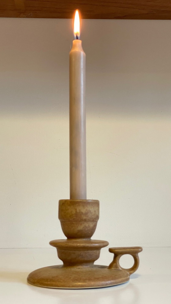 Image 1 of Handgeometrischer Kerzenhalter aus Vintage-Sandstein Frankreich