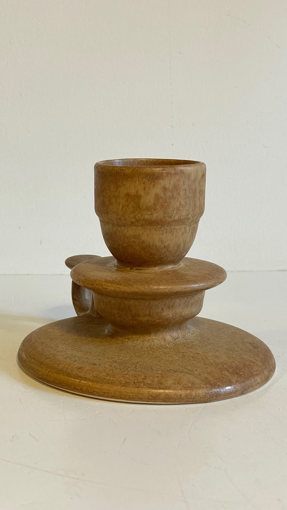 Image 1 of Handgeometrischer Kerzenhalter aus Vintage-Sandstein Frankreich