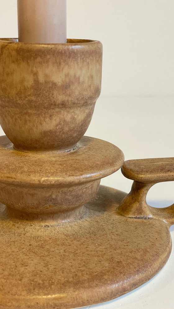 Image 1 of Handgeometrischer Kerzenhalter aus Vintage-Sandstein Frankreich