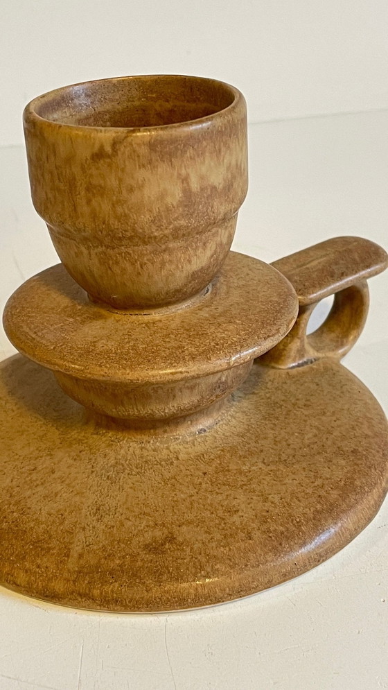 Image 1 of Handgeometrischer Kerzenhalter aus Vintage-Sandstein Frankreich