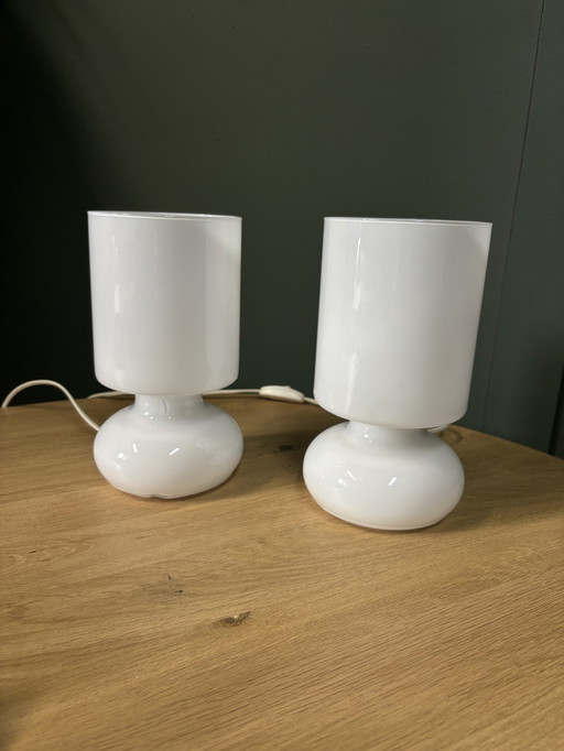 2x IKEA Lykta Lampe Tischlampe weiß