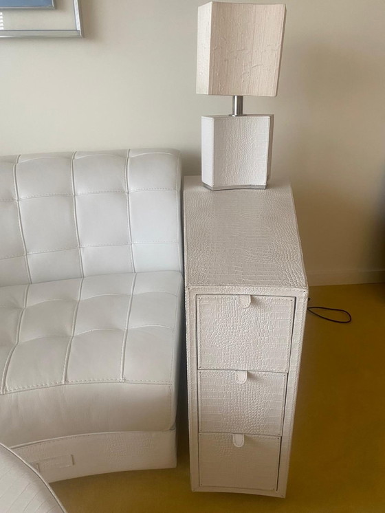 Image 1 of Weißes Ledersofa der italienischen Marke Formitalia