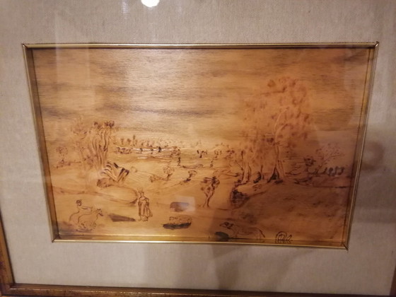 Image 1 of Sehr schönes Set Holzskulptur von Valentino Palmisano