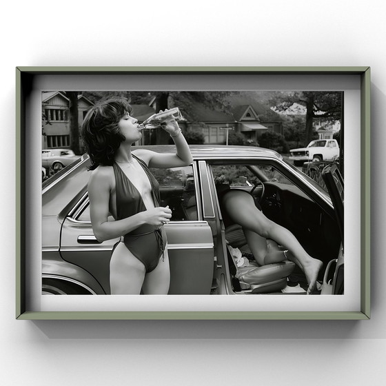 Image 1 of Mid Century 70S Jane Birkin Wein Werbung Kunst