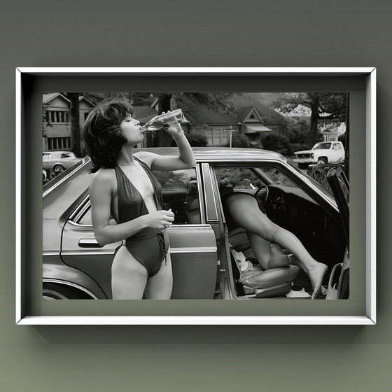 Image 1 of Mid Century 70S Jane Birkin Wein Werbung Kunst