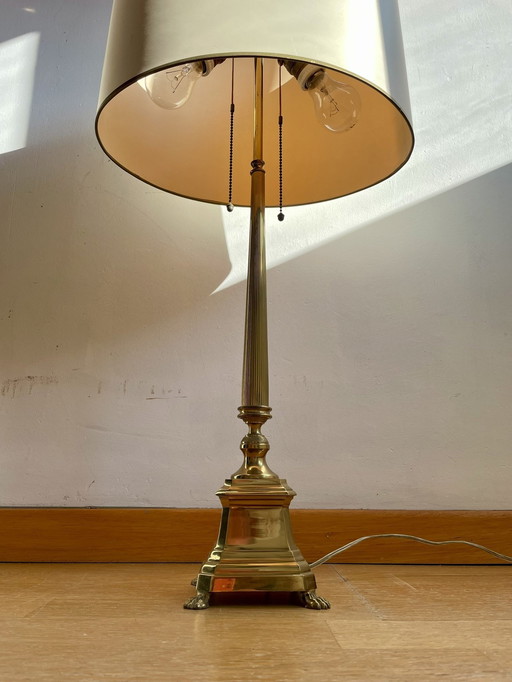 Statische, elegante Tischlampe im Empire-Stil mit Doppelzugschalter