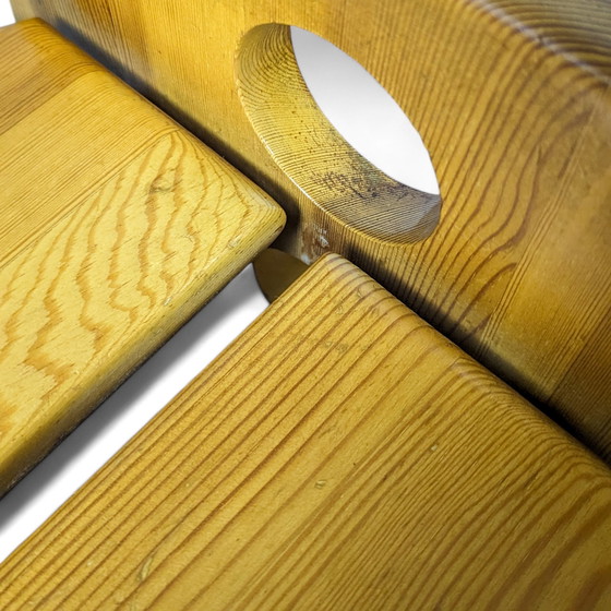 Image 1 of Skulpturale Esstischgarnitur aus Kiefer von Gilbert Marklund für Furusnickarn Ab, 1970er Jahre