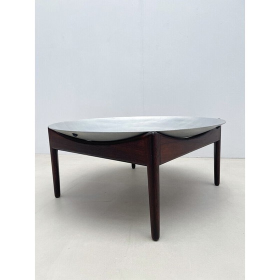 Image 1 of Mid-Century Couchtisch aus Holz und Chrom, Italien 1970er