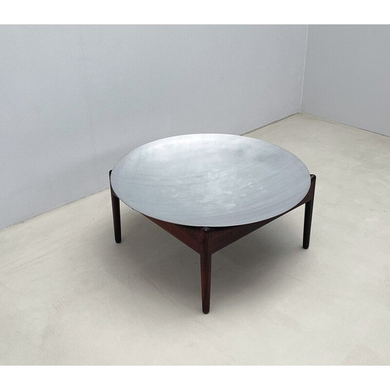 Image 1 of Mid-Century Couchtisch aus Holz und Chrom, Italien 1970er