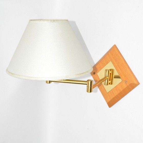 Image 1 of Vintage Wandlampe mit beweglichem Arm Lampenschirm, Frankreich 1970