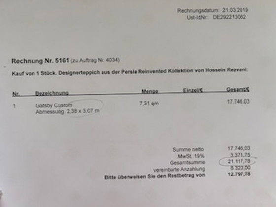 Image 1 of Hossein Rezvani Designer Teppich - sehr guter Zustand