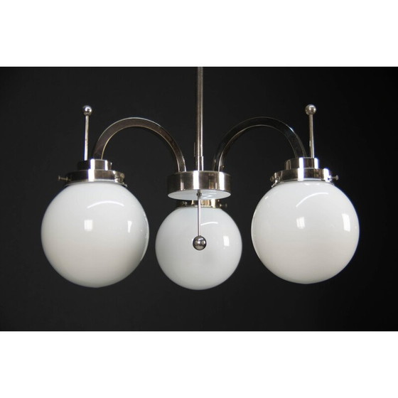Image 1 of 3-Flammen-Kronleuchter im Art-Deco-Stil, 1920
