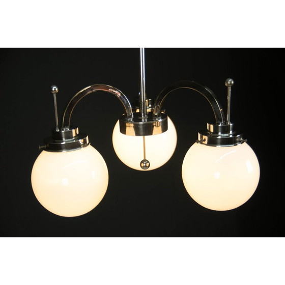 Image 1 of 3-Flammen-Kronleuchter im Art-Deco-Stil, 1920