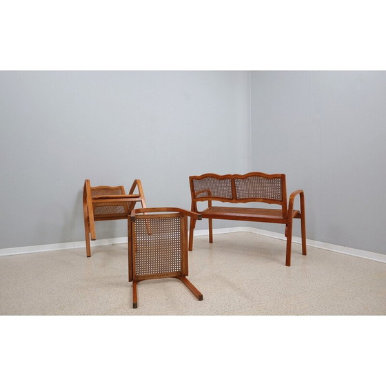 Image 1 of Mid Century Wien Stroh Wohnzimmer Set, 1940er Jahre