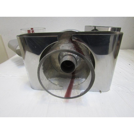 Image 1 of Satz von 3 Vintage-Leuchten aus Stahl und Glas von Murano, 1970
