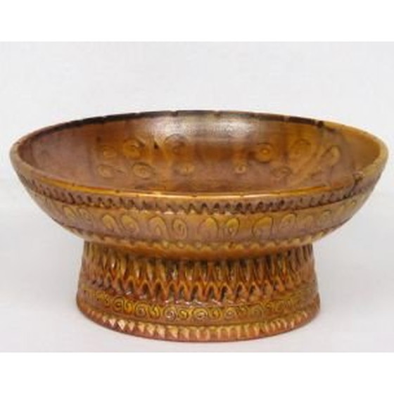 Image 1 of Schale aus brauner Keramik von Huguette Bessone, 1950