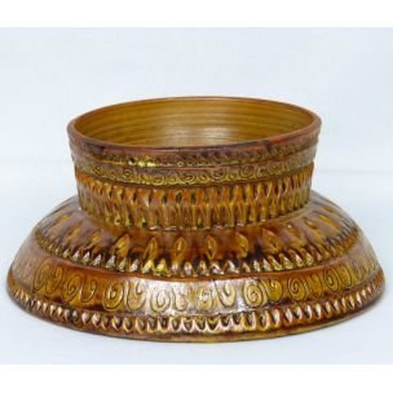 Image 1 of Schale aus brauner Keramik von Huguette Bessone, 1950