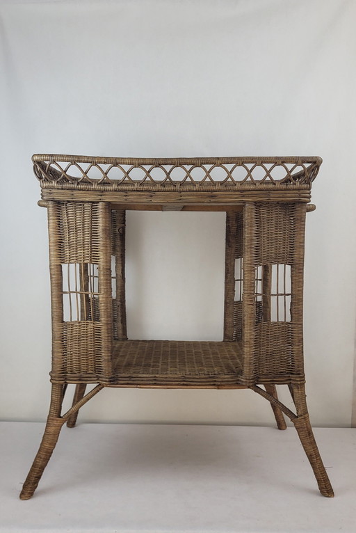 Beistelltisch Aus Weide & Rattan 1900