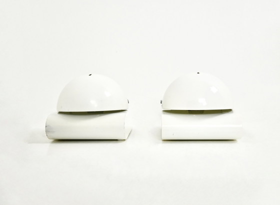 Image 1 of Weiße Bugia-Tischlampen von Giuseppe Cormio für Iguzzini, 1970er Jahre, 2er-Set