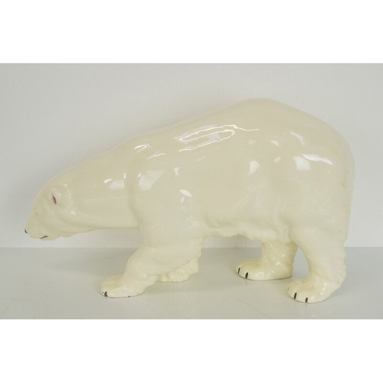Image 1 of Porzellan-Eisbärenskulptur für Royal Dux, Tschechoslowakei 1925er Jahre