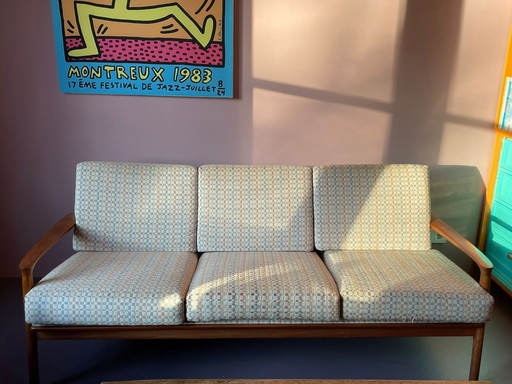 2 Stühle + 3-Sitzer Sofa Midcentury Skandinavisch