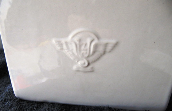 Image 1 of 2X Art Deco Buchstützen von Godefridus Boonekamp Schoonhoven Plateelbakkerij Jaren 30s,