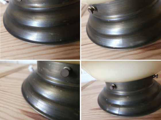 Image 1 of Satz von 2 Art Deco Pastellgelb Glas Deckenlampen