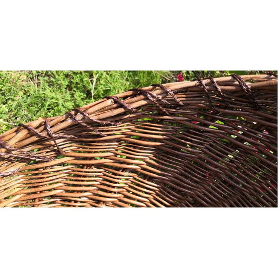 Image 1 of Runder Sessel aus Rattan und Metallbeinen, 1950er-1960er Jahre