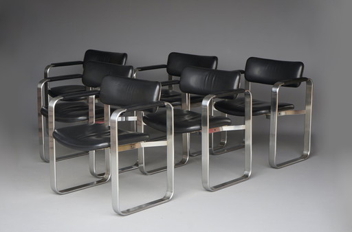 Executive Dining Chairs von Eero Aarnio für Mobel Italia, 1960er Jahre. Satz von 6