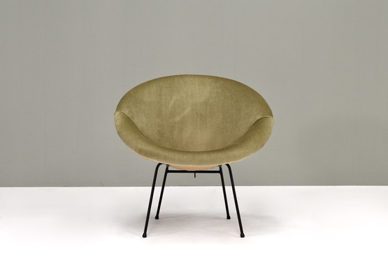 Image 1 of Circle Lounge Chair aus den 1950er Jahren in Samt und Metall - ca. 50er Jahre Design
