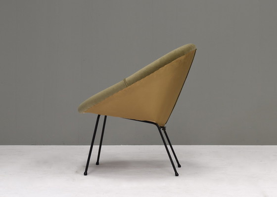 Image 1 of Circle Lounge Chair aus den 1950er Jahren in Samt und Metall - ca. 50er Jahre Design