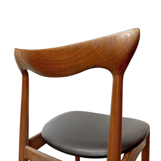 Image 1 of Satz von 4 Stühlen aus Teakholz und schwarzem Kunstleder von Henry Walter Klein für Bramin Mobler, 1960