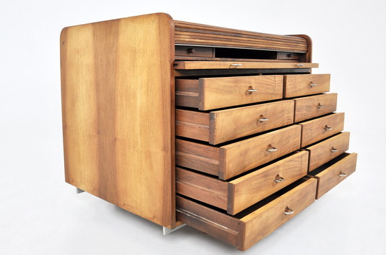 Image 1 of Rolltop-Schreibtisch "804" von Gianfranco Frattini für Bernini, 1960er Jahre