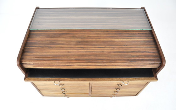 Image 1 of Rolltop-Schreibtisch "804" von Gianfranco Frattini für Bernini, 1960er Jahre