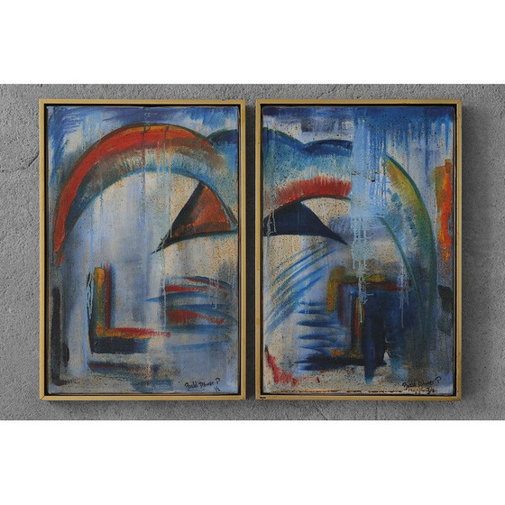 Image 1 of Paar alte Gemälde von Roald Ditmer, 1980