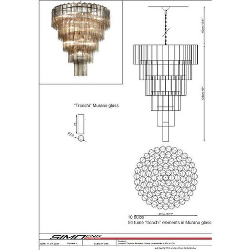 Kundenspezifischer Handel: Zeitgenössischer Sputnik-Kronleuchter aus Muranoglas mehrfarbig, Mazzega-Stil