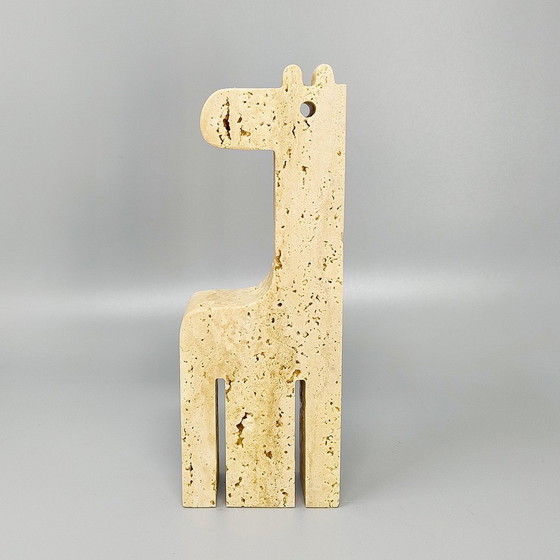 Image 1 of 1970er Original große Travertin Giraffe Skulptur von Enzo Mari für F.Lli Mannelli